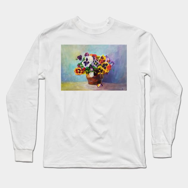 Pansies Long Sleeve T-Shirt by Anthropolog